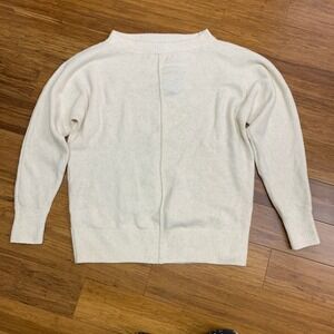 LOFT Sweater Womens Size XS Petite Mock Neck Pullover Knit Long Sleeve Cream NWT